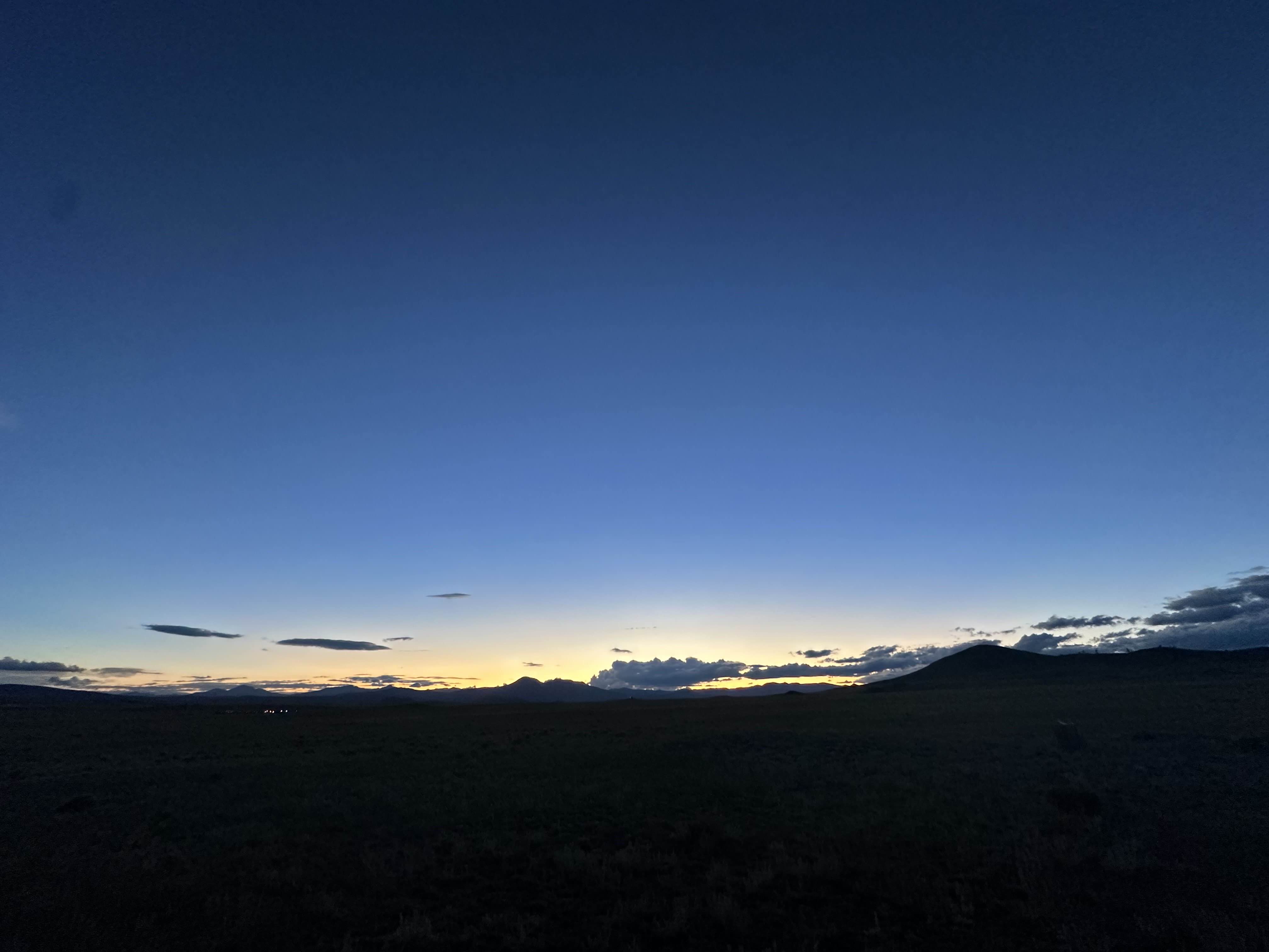 Sunset over the mountains at Hartsel